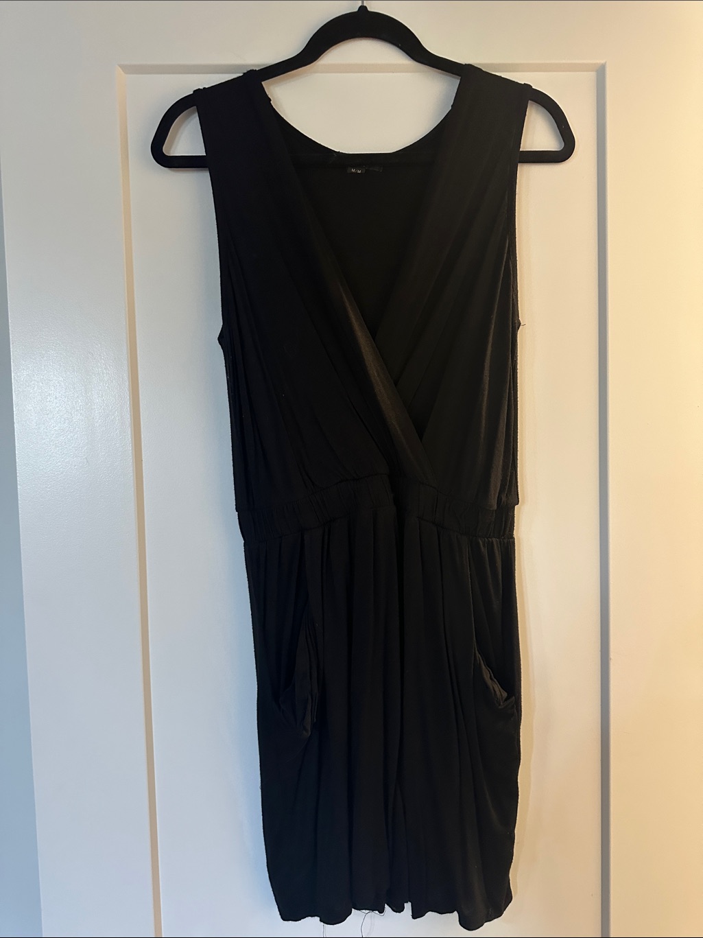 Forever 21 Black Sleeveless Wrap-Style Midi Dress